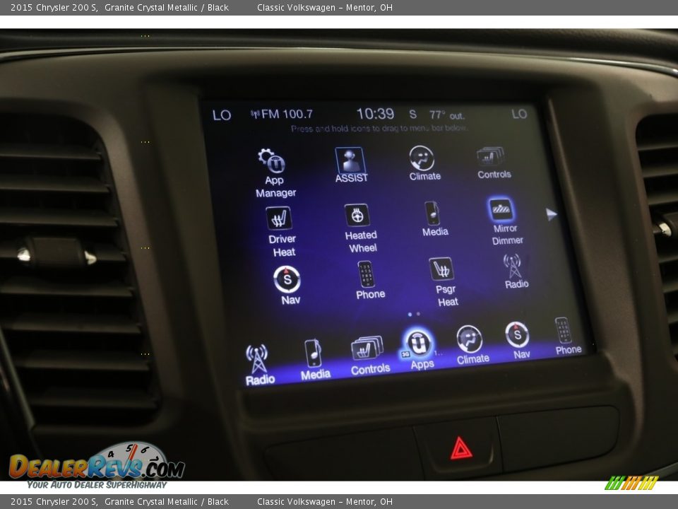 2015 Chrysler 200 S Granite Crystal Metallic / Black Photo #22