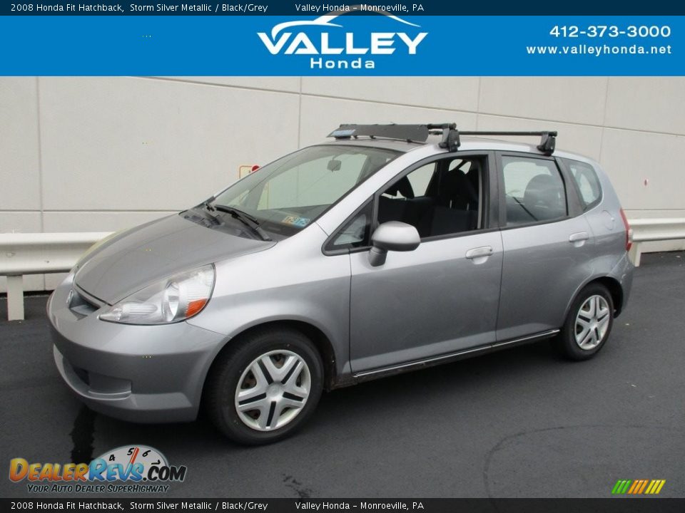 2008 Honda Fit Hatchback Storm Silver Metallic / Black/Grey Photo #1