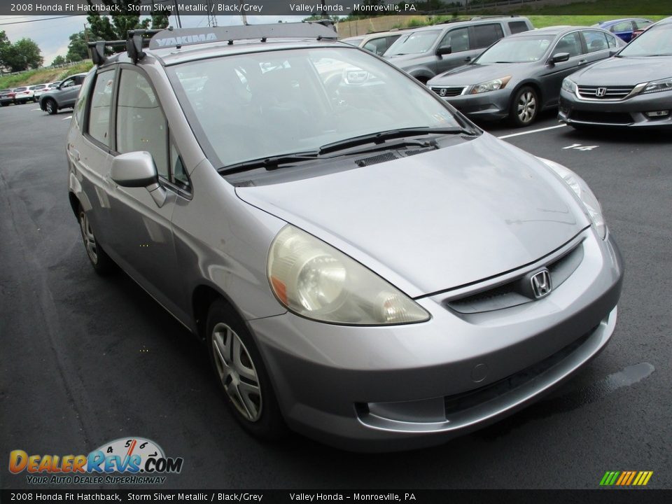 2008 Honda Fit Hatchback Storm Silver Metallic / Black/Grey Photo #6