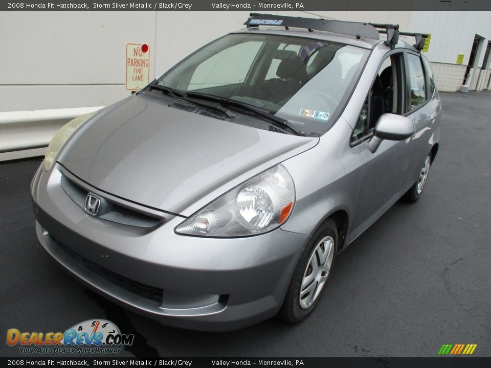 2008 Honda Fit Hatchback Storm Silver Metallic / Black/Grey Photo #8