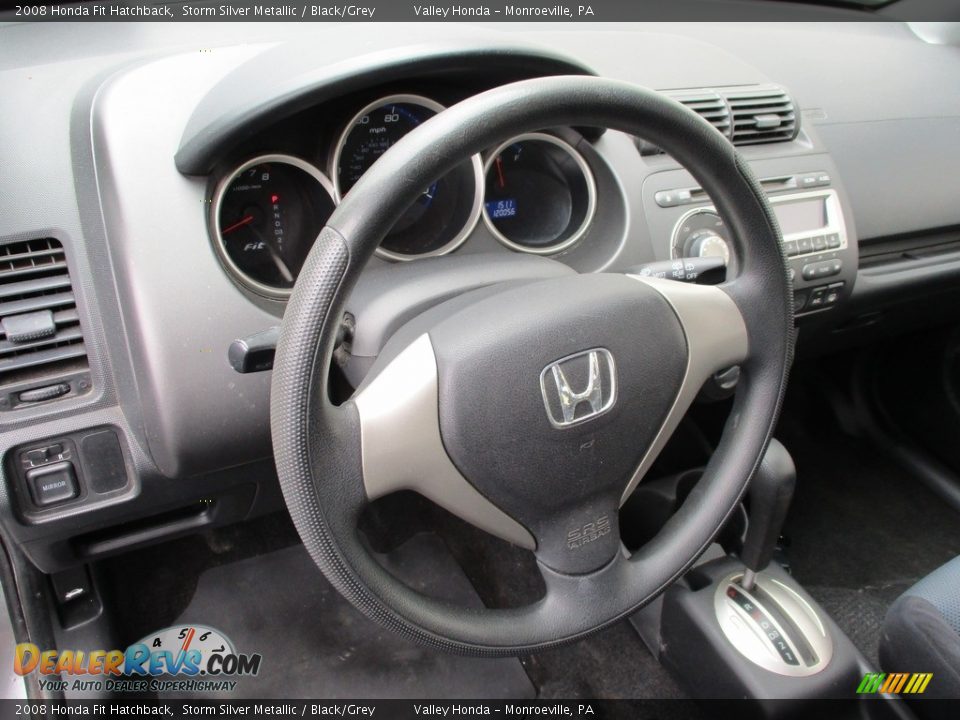 2008 Honda Fit Hatchback Storm Silver Metallic / Black/Grey Photo #12