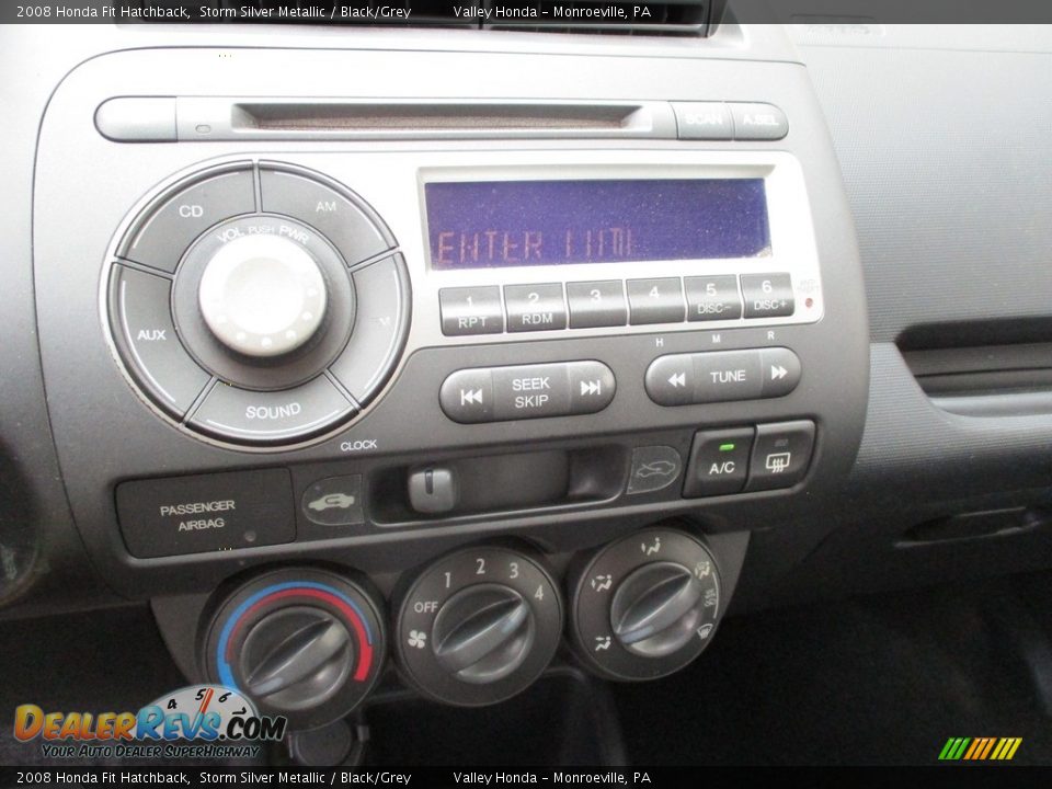 2008 Honda Fit Hatchback Storm Silver Metallic / Black/Grey Photo #13