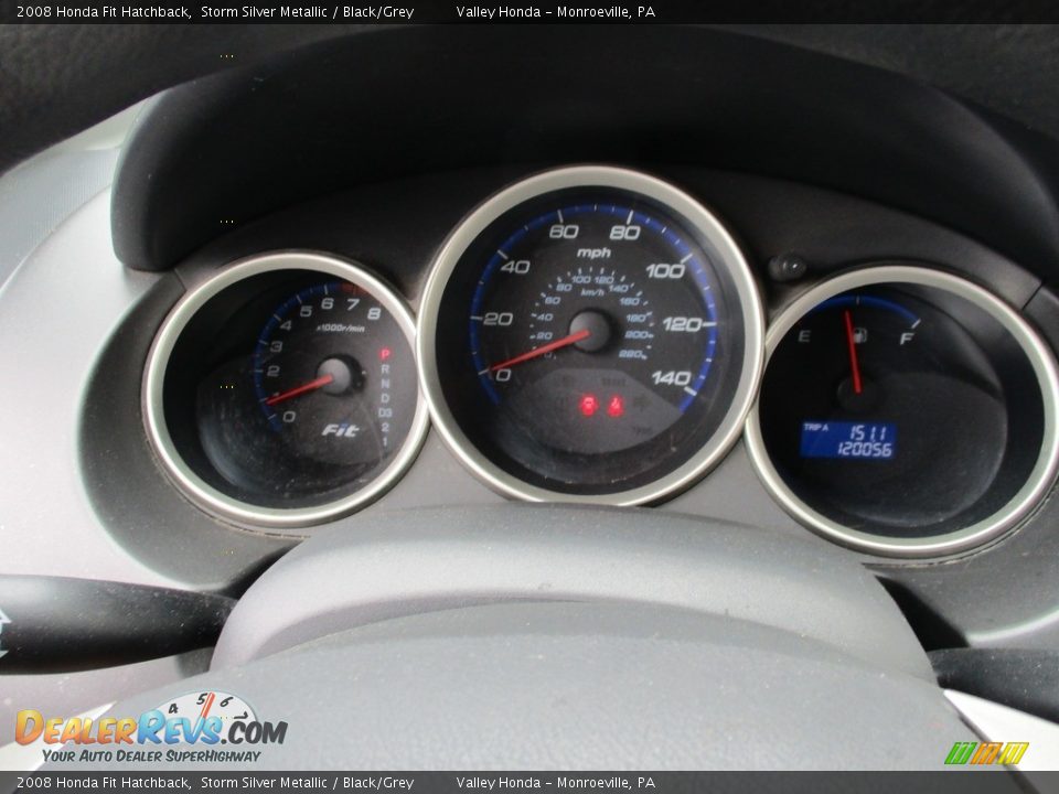 2008 Honda Fit Hatchback Storm Silver Metallic / Black/Grey Photo #18