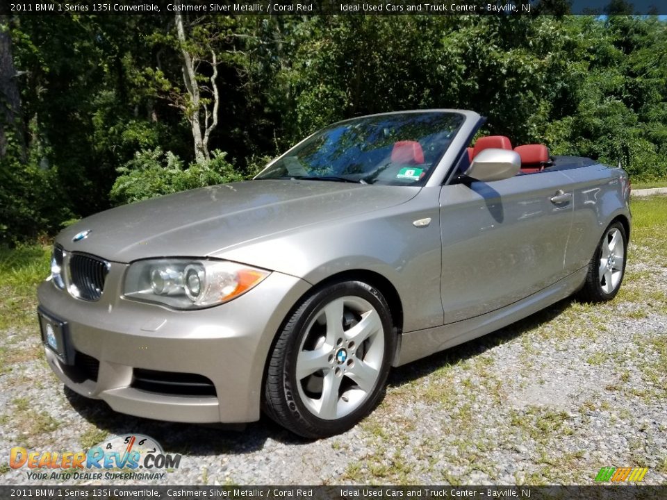 2011 BMW 1 Series 135i Convertible Cashmere Silver Metallic / Coral Red Photo #1