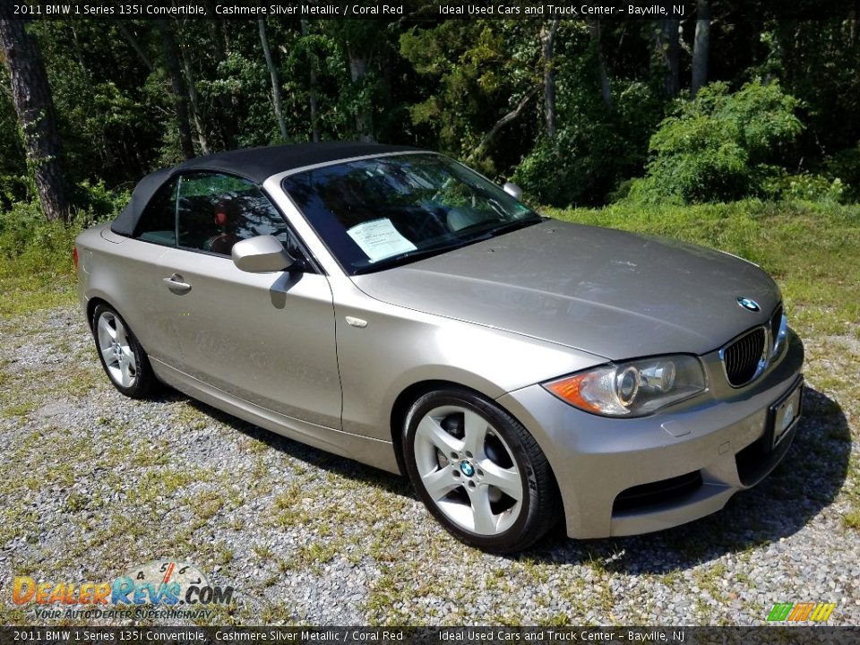 2011 BMW 1 Series 135i Convertible Cashmere Silver Metallic / Coral Red Photo #3