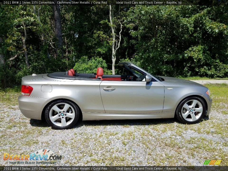 2011 BMW 1 Series 135i Convertible Cashmere Silver Metallic / Coral Red Photo #6