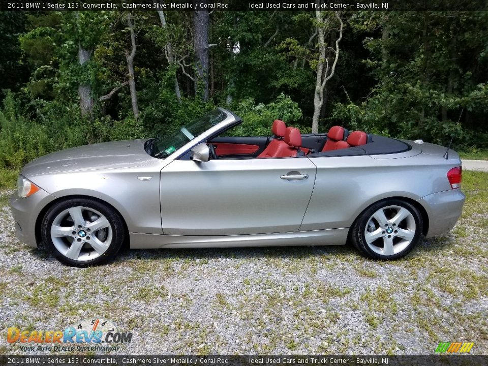 2011 BMW 1 Series 135i Convertible Cashmere Silver Metallic / Coral Red Photo #7