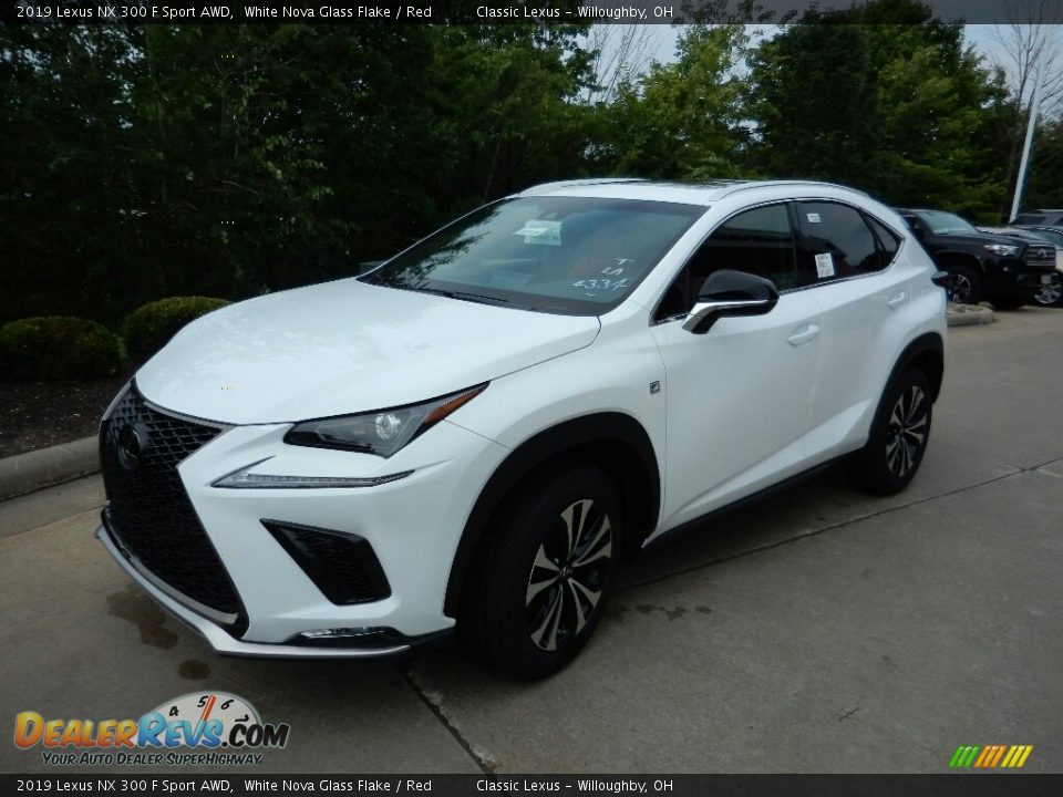 2019 Lexus NX 300 F Sport AWD White Nova Glass Flake / Red Photo #1