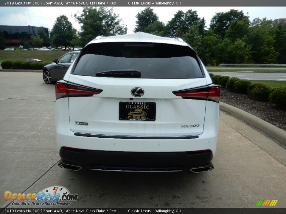 2019 Lexus NX 300 F Sport AWD White Nova Glass Flake / Red Photo #6