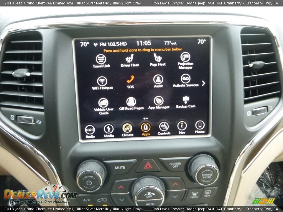 2018 Jeep Grand Cherokee Limited 4x4 Billet Silver Metallic / Black/Light Gray Photo #17