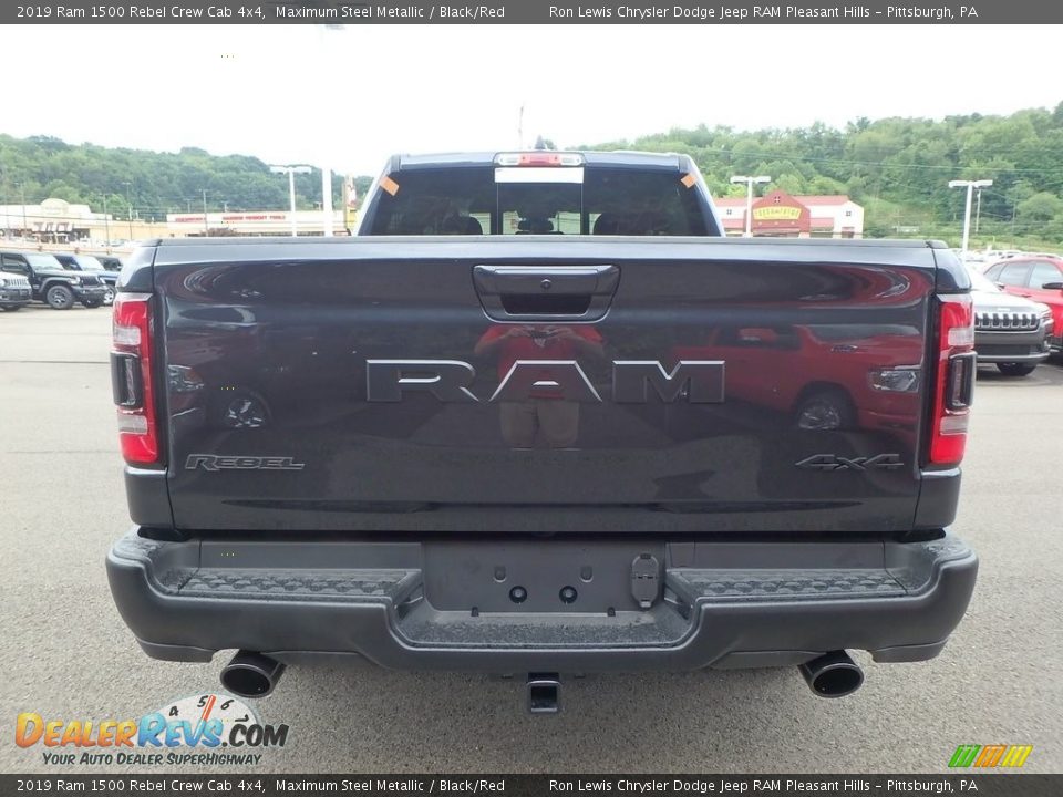 2019 Ram 1500 Rebel Crew Cab 4x4 Maximum Steel Metallic / Black/Red Photo #4