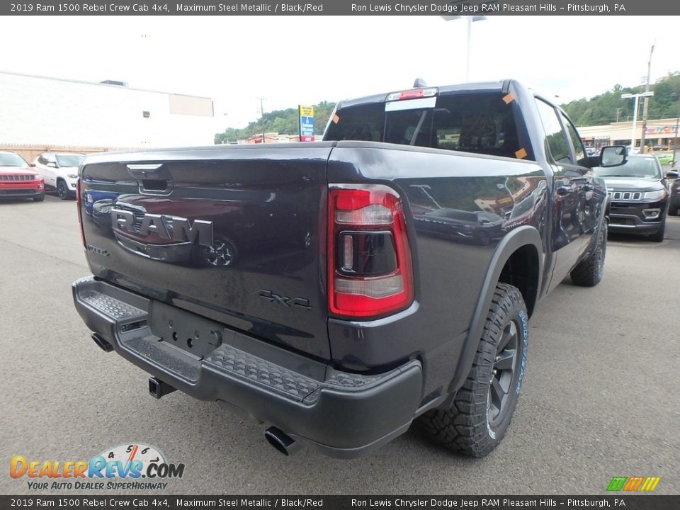2019 Ram 1500 Rebel Crew Cab 4x4 Maximum Steel Metallic / Black/Red Photo #5