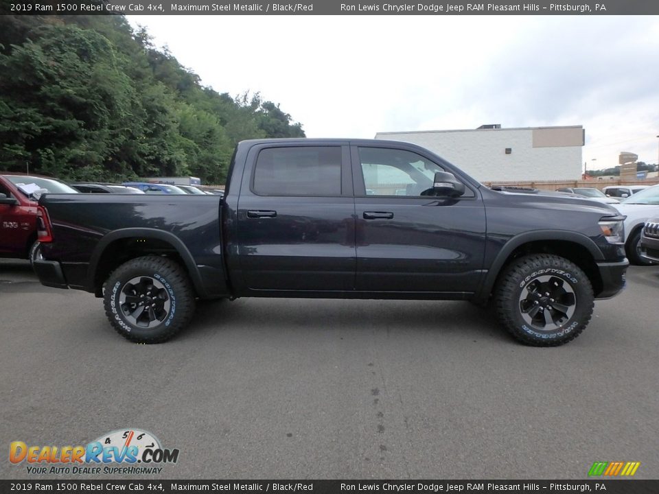 2019 Ram 1500 Rebel Crew Cab 4x4 Maximum Steel Metallic / Black/Red Photo #6