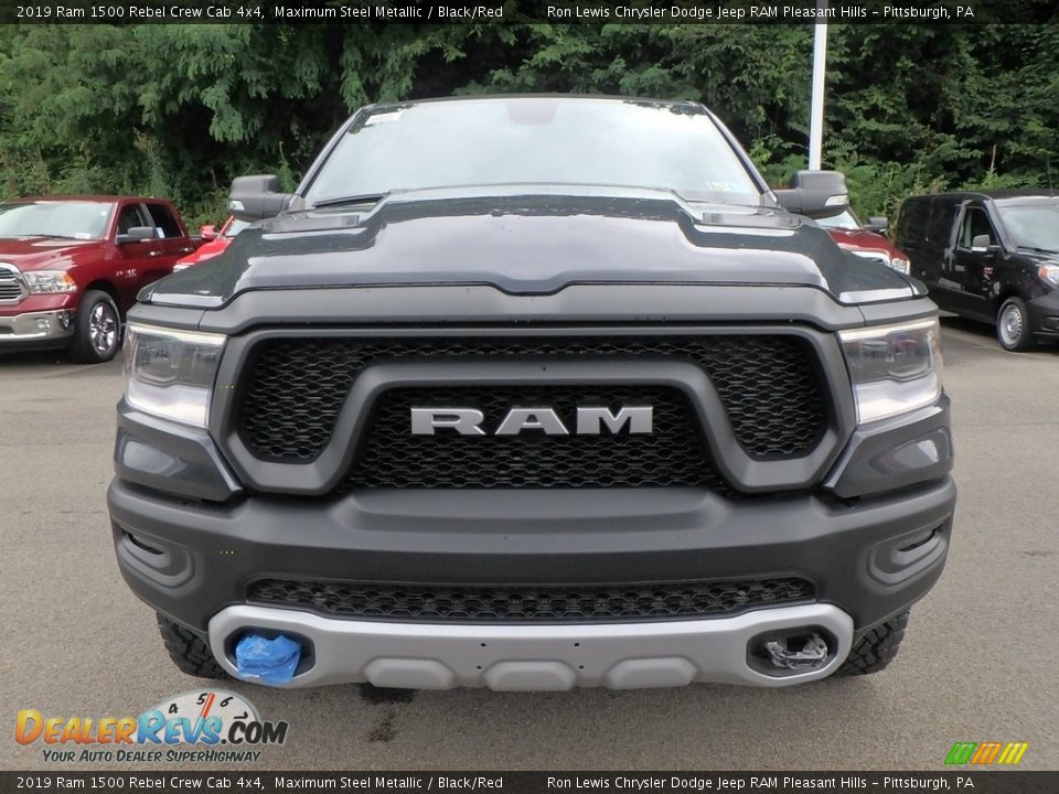 2019 Ram 1500 Rebel Crew Cab 4x4 Maximum Steel Metallic / Black/Red Photo #8