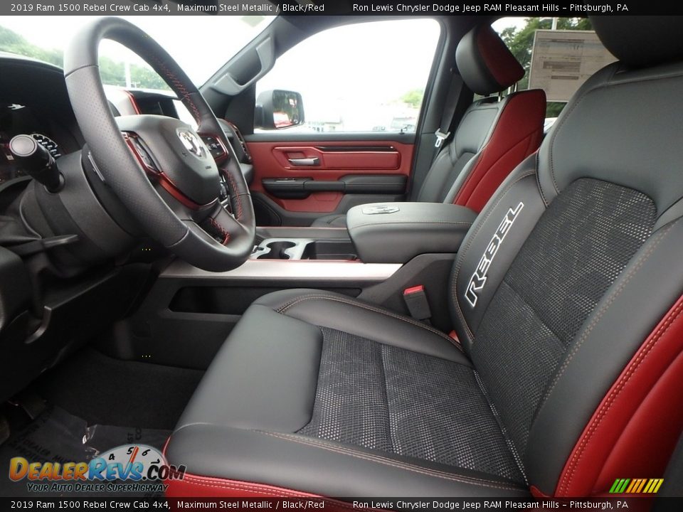 Black/Red Interior - 2019 Ram 1500 Rebel Crew Cab 4x4 Photo #10