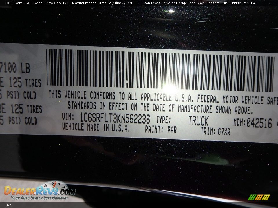 Ram Color Code PAR Maximum Steel Metallic