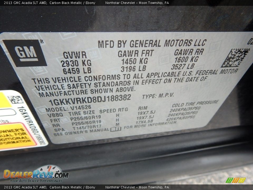 2013 GMC Acadia SLT AWD Carbon Black Metallic / Ebony Photo #28