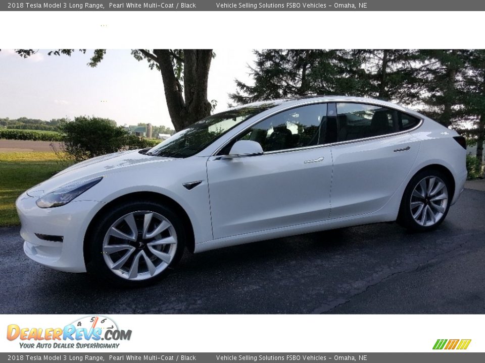 2018 Tesla Model 3 Long Range Pearl White Multi-Coat / Black Photo #3