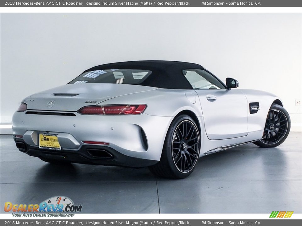 2018 Mercedes-Benz AMG GT C Roadster designo Iridium Silver Magno (Matte) / Red Pepper/Black Photo #14