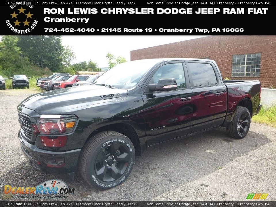 2019 Ram 1500 Big Horn Crew Cab 4x4 Diamond Black Crystal Pearl / Black Photo #1
