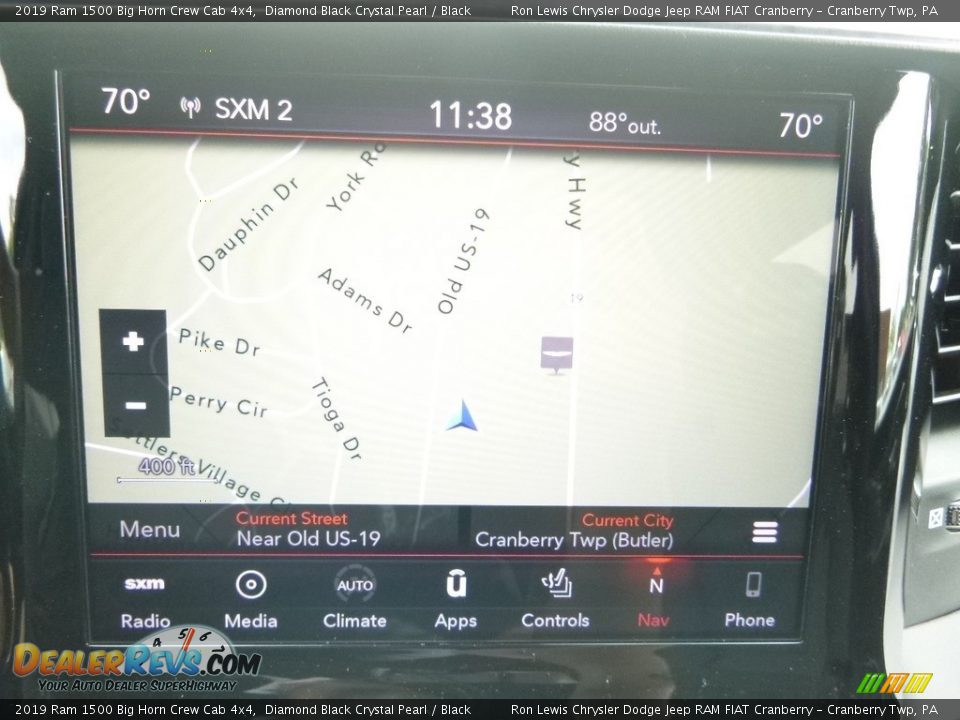 2019 Ram 1500 Big Horn Crew Cab 4x4 Diamond Black Crystal Pearl / Black Photo #16