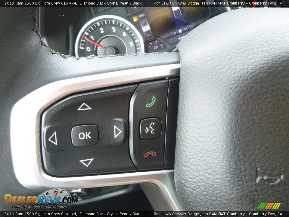 2019 Ram 1500 Big Horn Crew Cab 4x4 Diamond Black Crystal Pearl / Black Photo #19