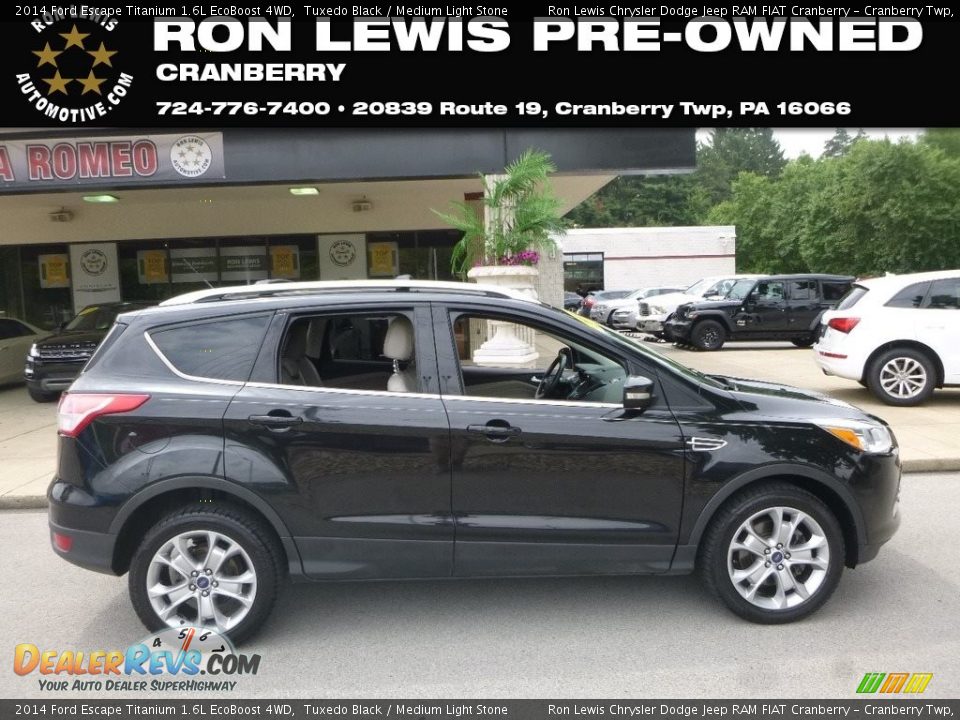 2014 Ford Escape Titanium 1.6L EcoBoost 4WD Tuxedo Black / Medium Light Stone Photo #1