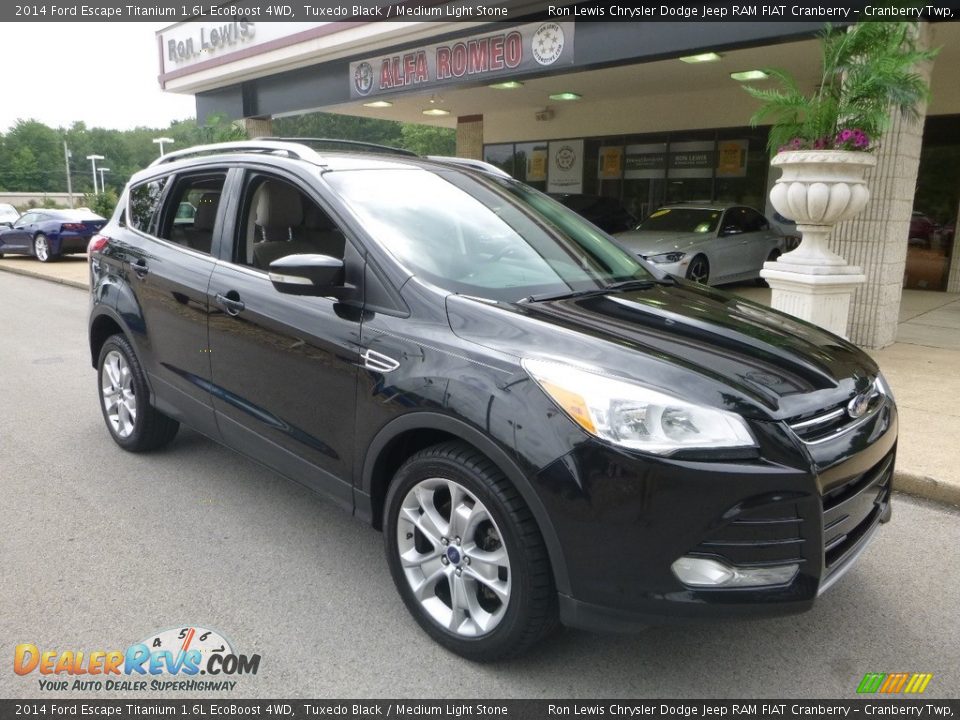 2014 Ford Escape Titanium 1.6L EcoBoost 4WD Tuxedo Black / Medium Light Stone Photo #3