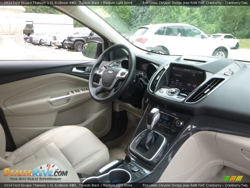2014 Ford Escape Titanium 1.6L EcoBoost 4WD Tuxedo Black / Medium Light Stone Photo #12