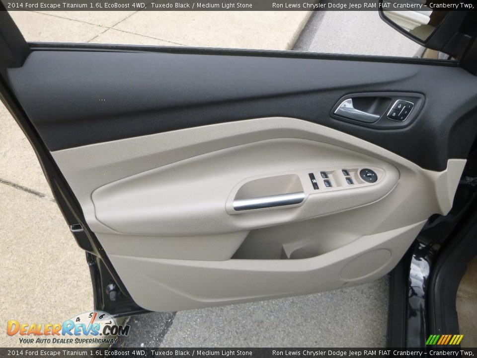 2014 Ford Escape Titanium 1.6L EcoBoost 4WD Tuxedo Black / Medium Light Stone Photo #13