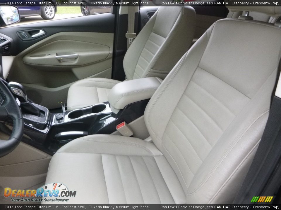 2014 Ford Escape Titanium 1.6L EcoBoost 4WD Tuxedo Black / Medium Light Stone Photo #14