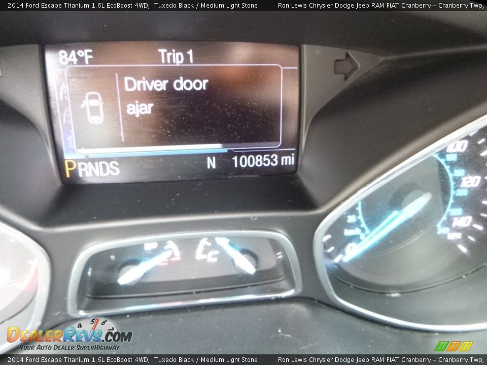 2014 Ford Escape Titanium 1.6L EcoBoost 4WD Tuxedo Black / Medium Light Stone Photo #17