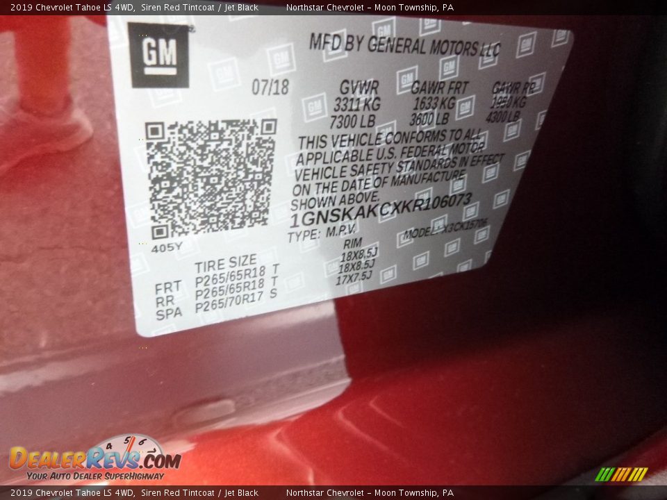 2019 Chevrolet Tahoe LS 4WD Siren Red Tintcoat / Jet Black Photo #16