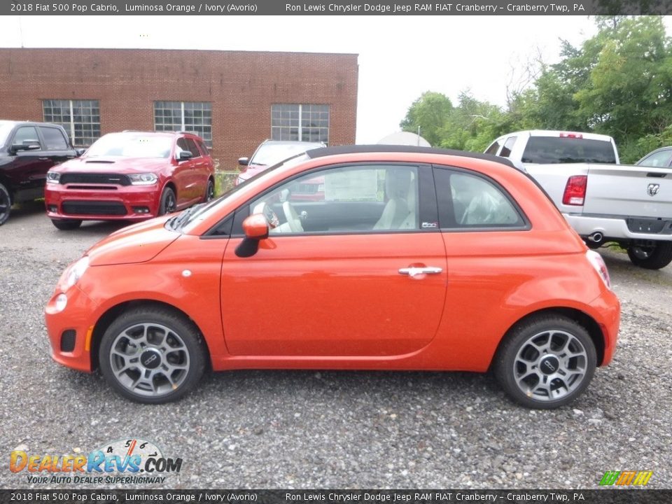 Luminosa Orange 2018 Fiat 500 Pop Cabrio Photo #2