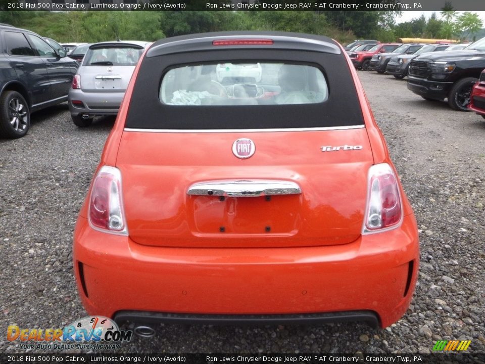 2018 Fiat 500 Pop Cabrio Luminosa Orange / Ivory (Avorio) Photo #4