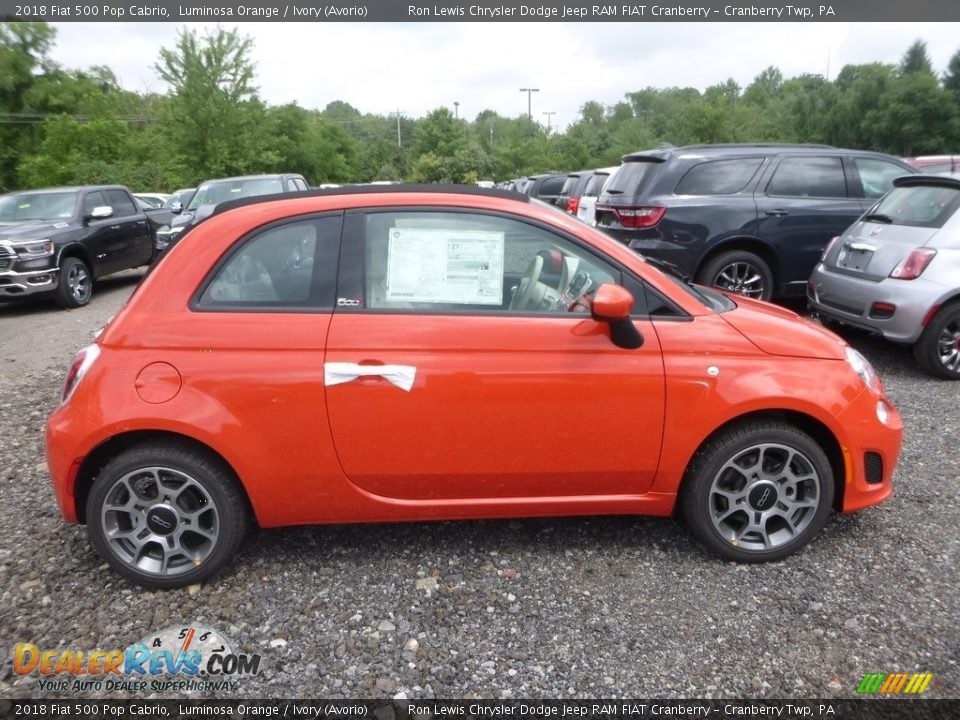 Luminosa Orange 2018 Fiat 500 Pop Cabrio Photo #6