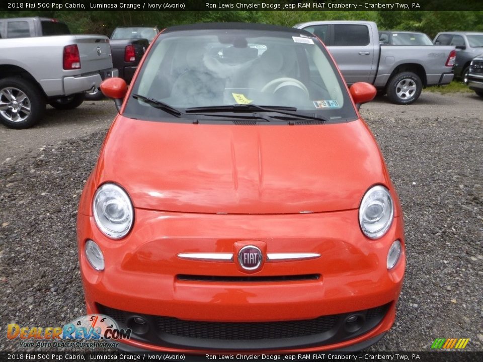 2018 Fiat 500 Pop Cabrio Luminosa Orange / Ivory (Avorio) Photo #8