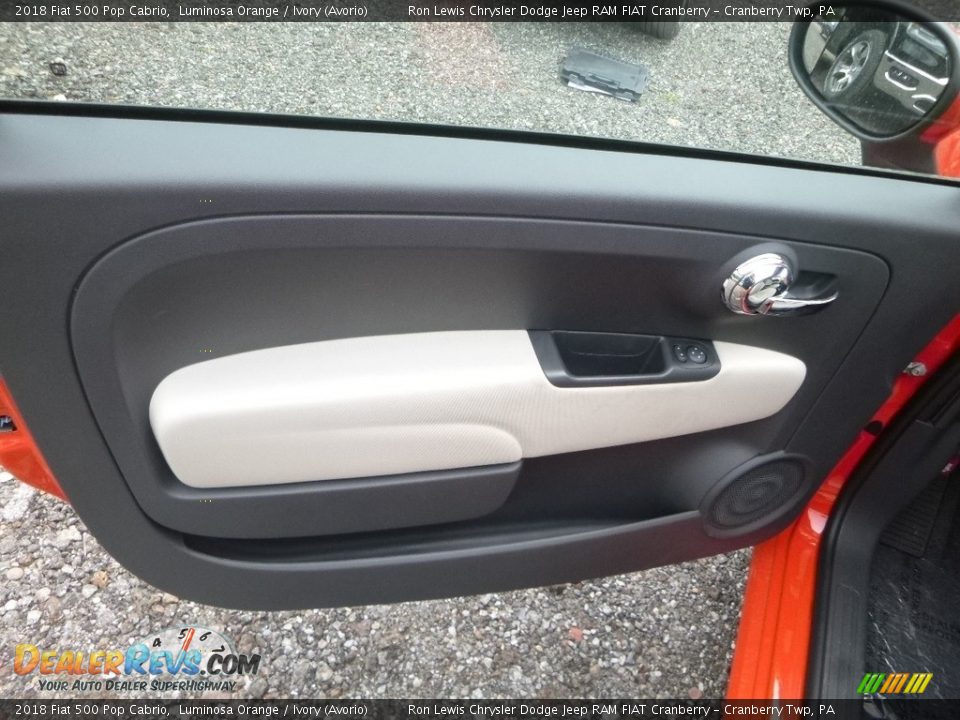 2018 Fiat 500 Pop Cabrio Luminosa Orange / Ivory (Avorio) Photo #12