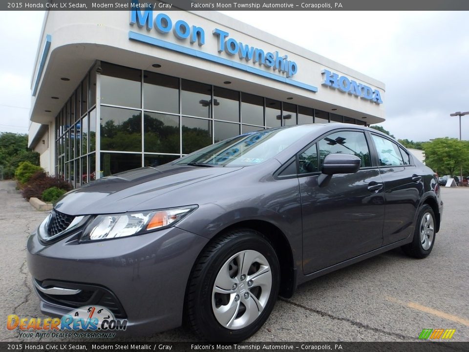 2015 Honda Civic LX Sedan Modern Steel Metallic / Gray Photo #1
