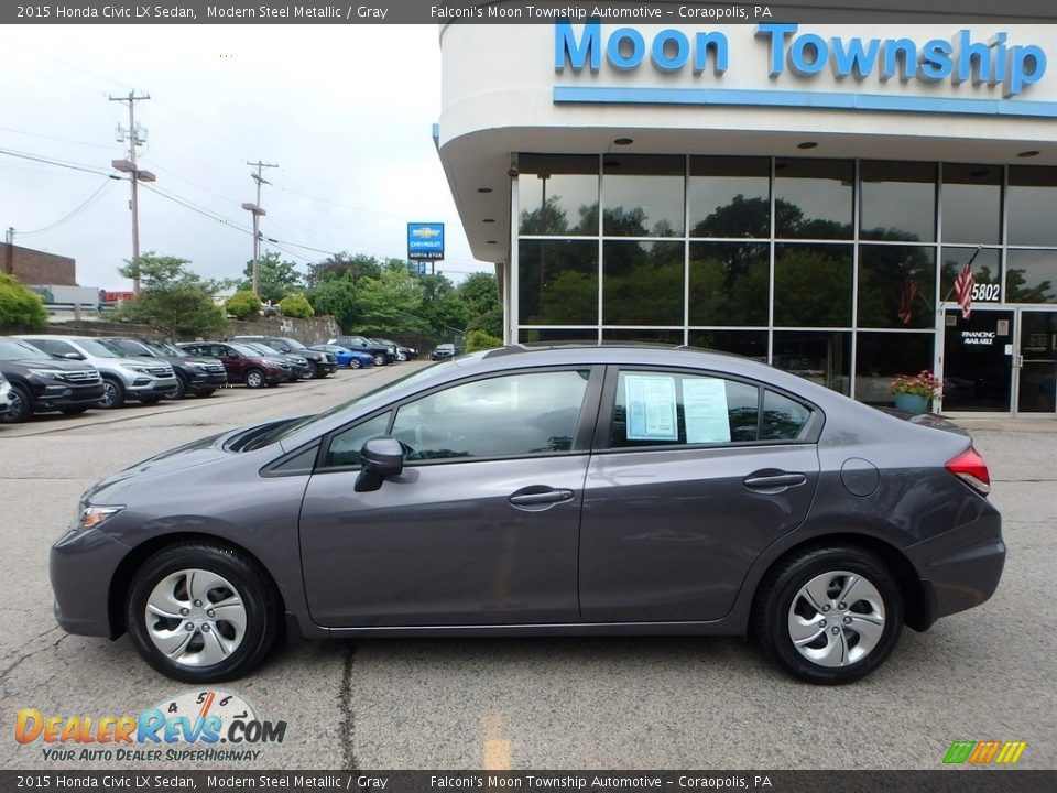 2015 Honda Civic LX Sedan Modern Steel Metallic / Gray Photo #2