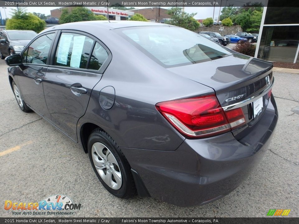 2015 Honda Civic LX Sedan Modern Steel Metallic / Gray Photo #3