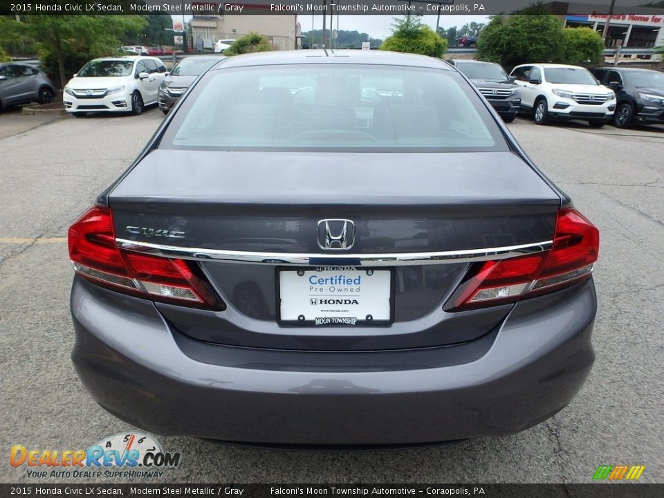 2015 Honda Civic LX Sedan Modern Steel Metallic / Gray Photo #4