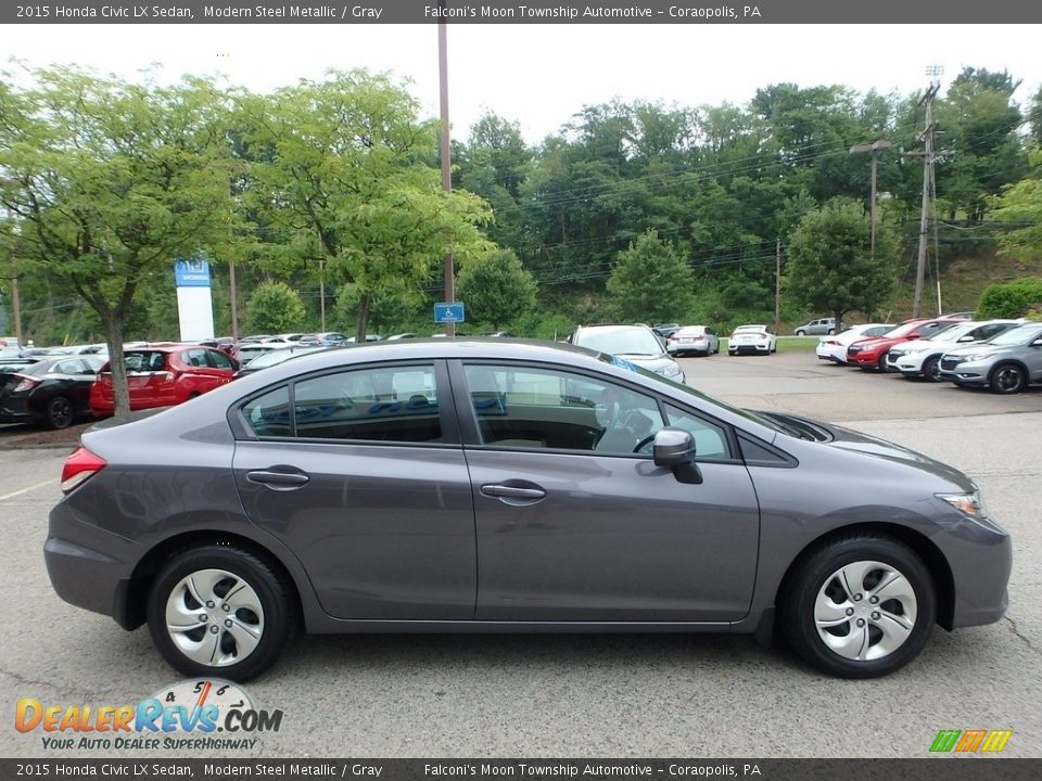 2015 Honda Civic LX Sedan Modern Steel Metallic / Gray Photo #6