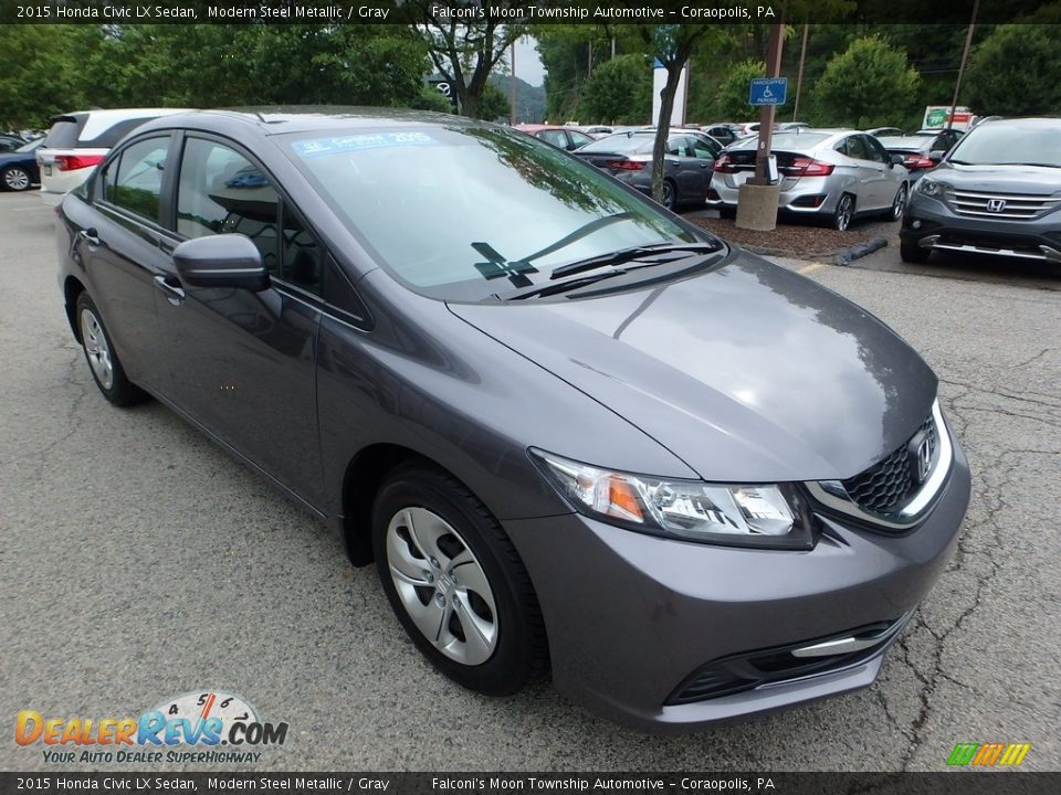 2015 Honda Civic LX Sedan Modern Steel Metallic / Gray Photo #7