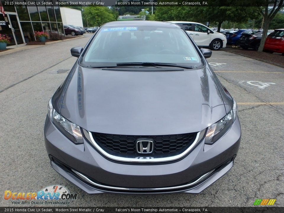 2015 Honda Civic LX Sedan Modern Steel Metallic / Gray Photo #8