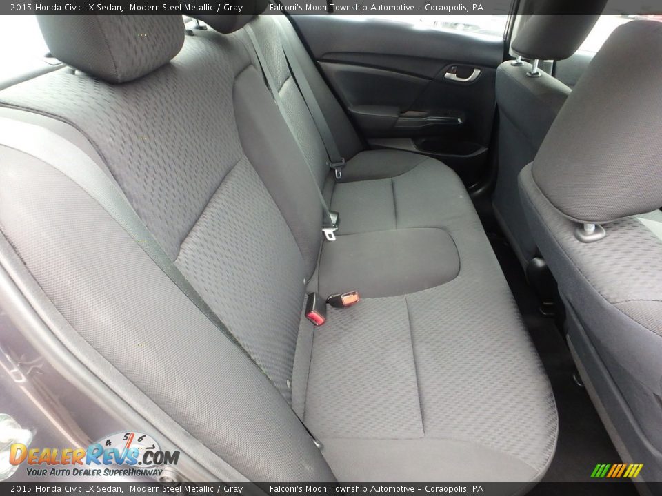 2015 Honda Civic LX Sedan Modern Steel Metallic / Gray Photo #13