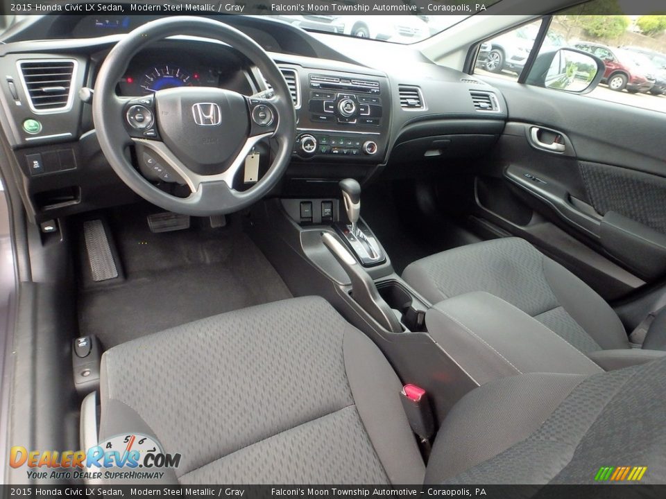 2015 Honda Civic LX Sedan Modern Steel Metallic / Gray Photo #17