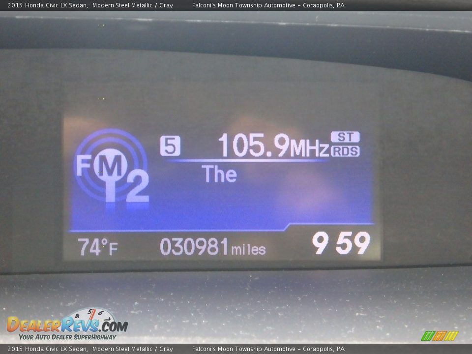 2015 Honda Civic LX Sedan Modern Steel Metallic / Gray Photo #24