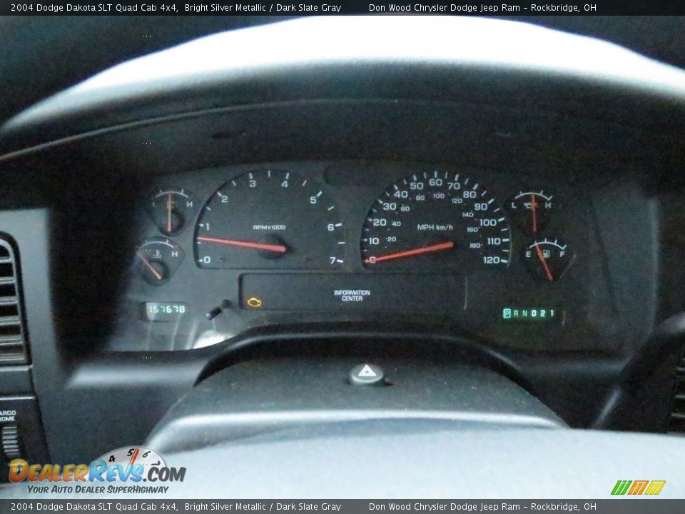 2004 Dodge Dakota SLT Quad Cab 4x4 Bright Silver Metallic / Dark Slate Gray Photo #13