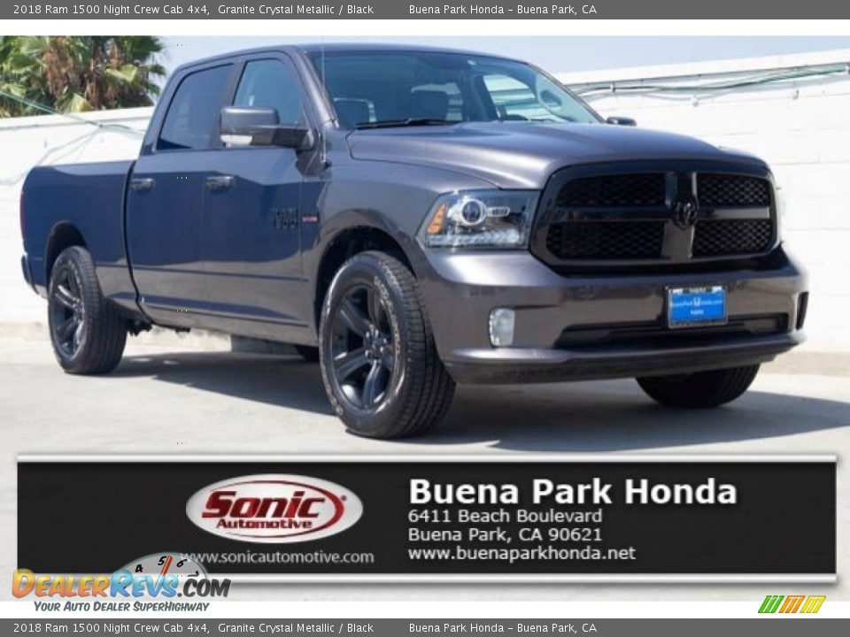 2018 Ram 1500 Night Crew Cab 4x4 Granite Crystal Metallic / Black Photo #1